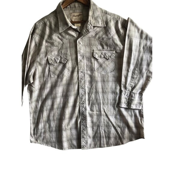 Wrangler Mens XXL Western Fashion Snap Shirt Plaid Cotton/Polyester Long Sleeve - Picture 1 of 10